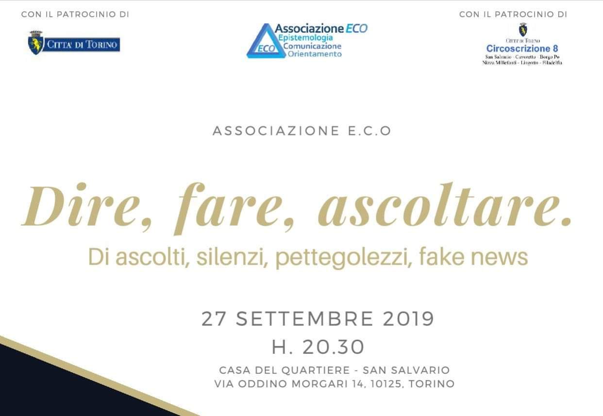 Dire fare ascoltare eco associazione